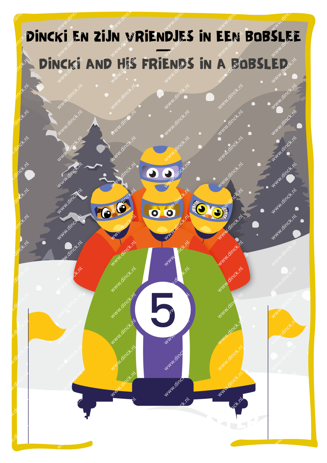 Kakelcartoons Olympische Winterspelen Engels